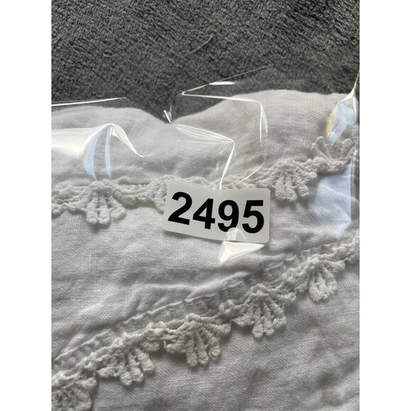 Valentina Naldi Dress Womens Small White Linen Boho Cottagecore Floral Crochet - Picture 8 of 9